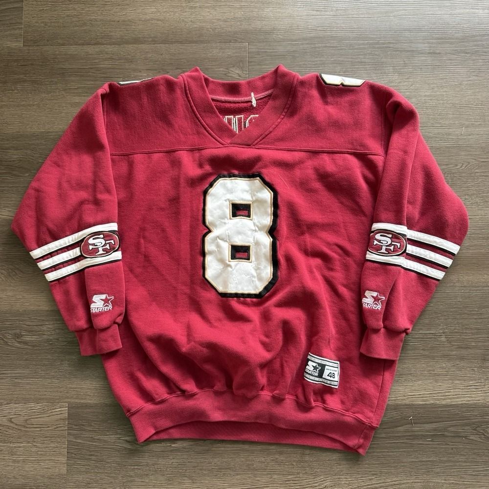 VTG San Francisco 49ers‎ Steve Young Crewneck Sweatshirt Jersey Starter Men's 48